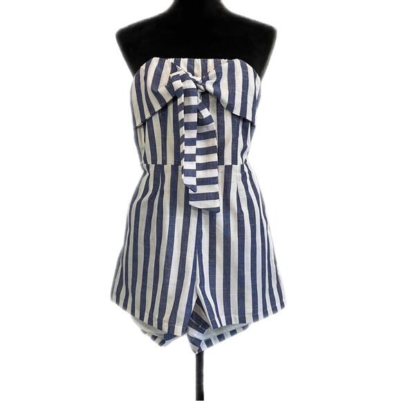 NWT - Princess Polly Strapless Striped Romper - Picture 1 of 6